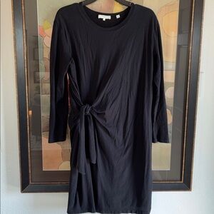 Vince Tie Waist Long Sleeve Dress Size S